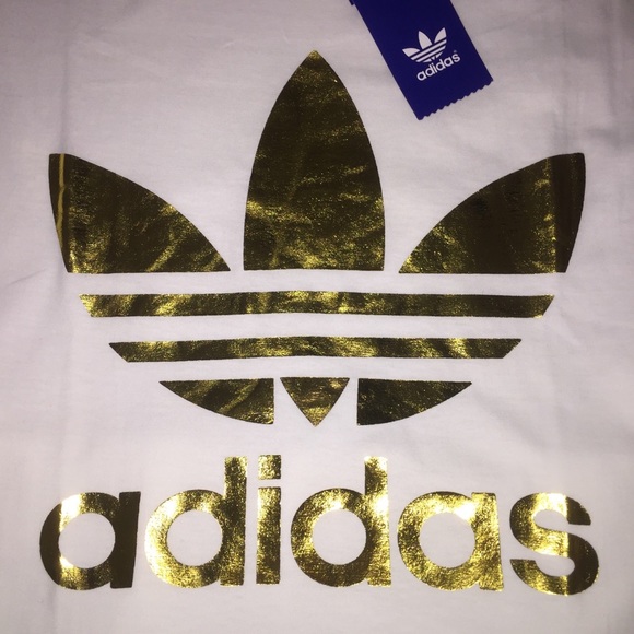🚨SALE🚨 NWT WHITE ADIDAS TREFOIL SHIRT - Picture 5 of 5